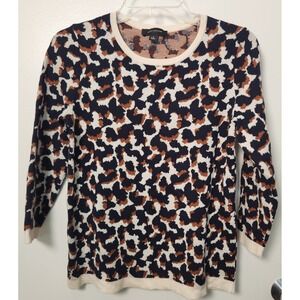 Ann Taylor Animal Print Sweater Women's‎ Small 3/4 Sleeves